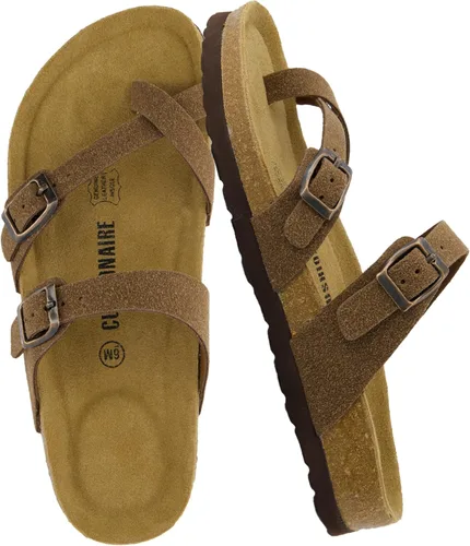 Vista 15 de CUSHIONAIRE Luna - Sandalias con plantilla de corcho para mujer con correas Negro