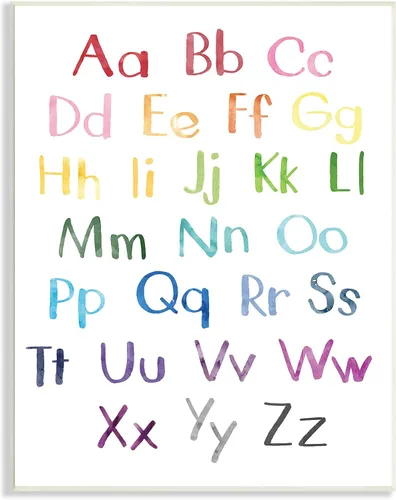 Vista 7 de Stupell Industries Letras mayúsculas y minúsculas del alfabeto arco iris ABC
