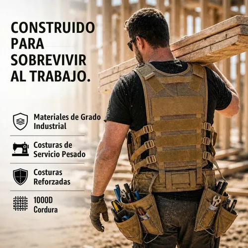 Vista 5 de SF-18 Charlie 2.0 Chaleco táctico y cinturón Chaleco modular MOLLE con bolsas de herramientas y dispersión
