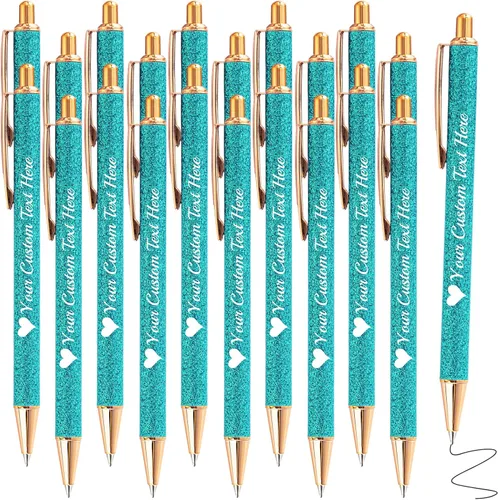 Vista 29 de Hasta 100 bolígrafos personalizados a granel con nombre, bolígrafo con purpurina personalizable, logotipo de negocios, mensaje de texto, regalo