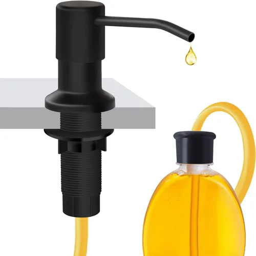 Vista 12 de Dispensador de jabón para fregadero de cocina, dispensador de jabón para fregadero de cocina con botella de 17 oz, recarga desde la parte superior