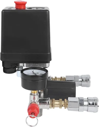 Vista 7 de Compresor de aire Montaje de soporte Interruptor de control de presión Regulador de colector de válvula Accesorios de compresor de aire