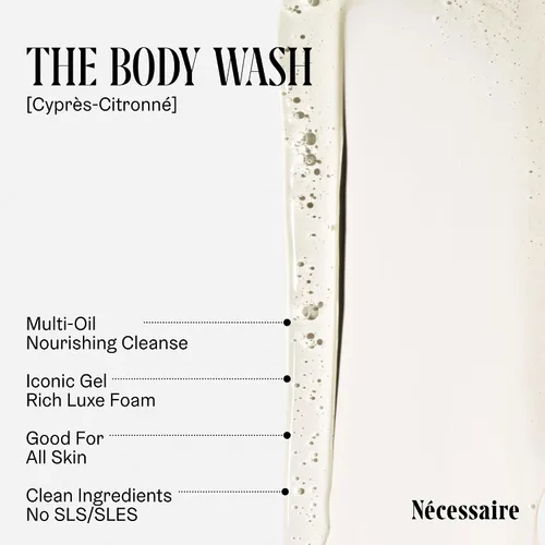 Vista 4 de Nécessaire The Body Wash Cyprès-Citronné - Gel de ducha multiaceite para mujeres + hombres. No comedogénico + hipoalergénico para pieles sensibles