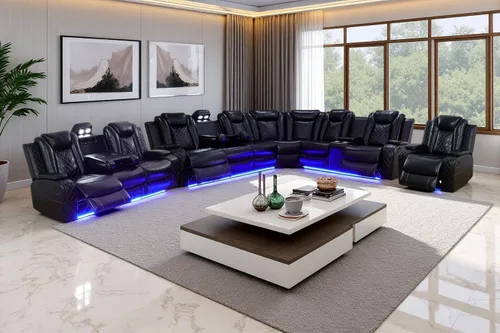 Vista 15 de A Ainehome Juego de sofá modular reclinable eléctrico con luz LED, sofás seccionales de cuero, juegos de muebles de sala de estar, juegos de sofá