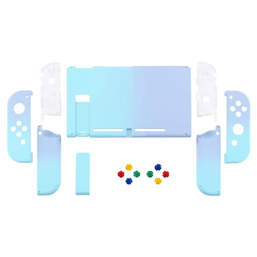 Vista 2 de eXtremeRate - Placa trasera para Nintendo Switch Console NS Joycon con carcasa de mando de mano con botones de juego completo carcasa de repuesto