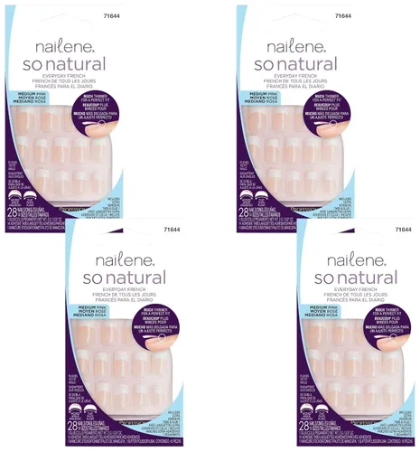 Vista 10 de Uñas postizas So Natural de la marca Nailene Brillo rosa melocotón