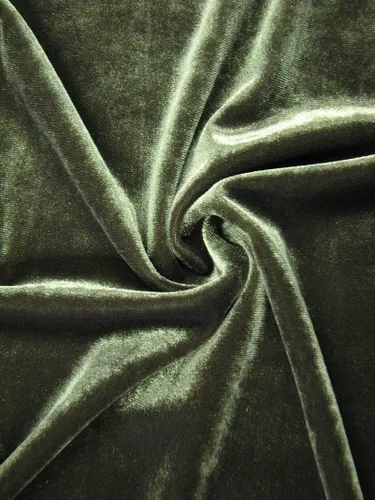 Vista 19 de Tela de poliéster sólido Spandex Velvet 2 Ways Stretch peso medio - por The Yard (negro)