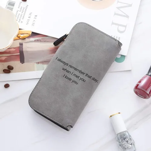 Vista 33 de Loveje - Billeteras personalizadas para mujer, de piel sintética, con grabadas fotográficas, triple pliegue, tarjeta de crédito, cartera larga