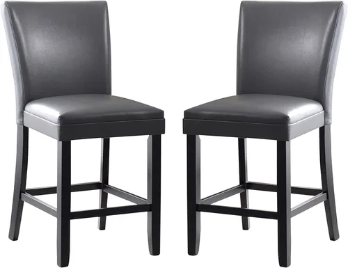 Vista 12 de Juego de 2 taburetes de barra de mostrador, sillas de bar de madera maciza, con capacidad para hasta 250 libras, sillas de comedor de 40 pulgadas