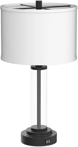Vista 4 de QiMH Juego de 2 lámparas de mesa con control táctil con puertos USB, lámpara de noche regulable de 3 vías para sala de estar, dormitorio, casa