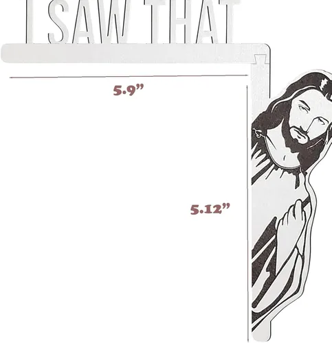 Vista 4 de Jesús I Saw That - Marco de puerta de madera para decoración de puerta, calcomanías de pared de 8.49 x 7.1 pulgadas