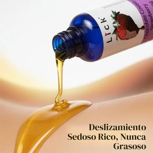 Vista 3 de Aceite de masaje de fresas cubiertas de chocolate – Aceite de masaje comestible de postre gourmet con aceite de almendras y vitamina E