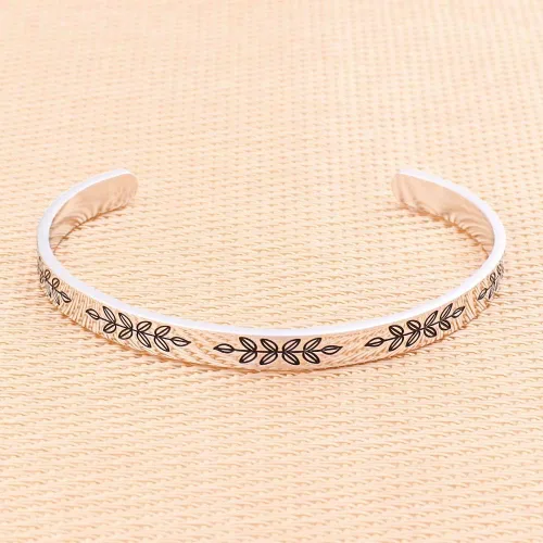 Vista 5 de M MOOHAM - Brazalete inspirador con cita grabada, acero inoxidable, regalo de cumpleaños, Navidad, regalo divertido para mejor amiga, hija, hijo