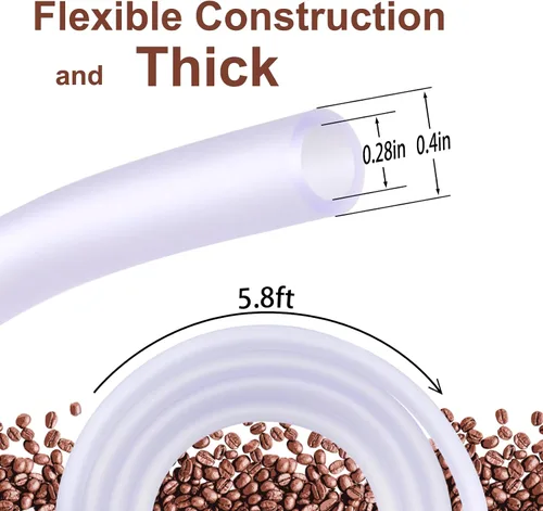 Vista 2 de Tubo de repuesto de enema de 5.8 pies con puntas de boquilla de enema fáciles de instalar para un uso cómodo, tubo flexible a prueba de fugas diseño