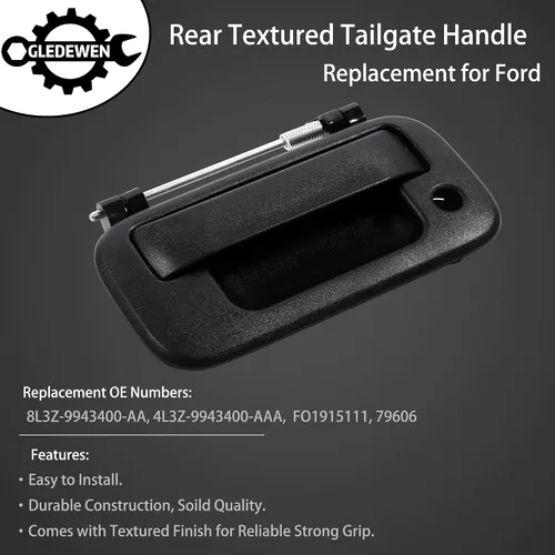 Vista 3 de Manija exterior de puerta trasera, compatible con Ford F150 F250 F350 F450 F550 Super Duty Explorer Lobo 2004-2016, Lincoln Mark LT, con orificio