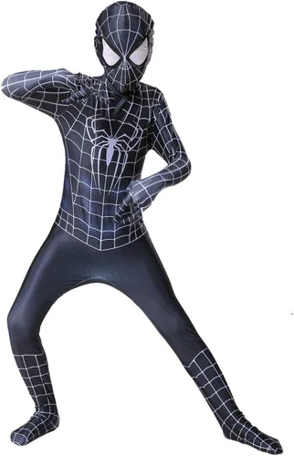 Vista 4 de YJLPYLQ Disfraz de superhéroe para niños disfraz de elastano para Halloween
