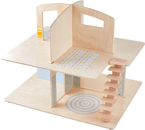 Vista 3 de HABA Little Friends Dollhouse Town Villa con 10 muebles