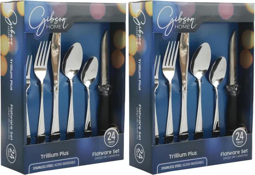 Vista 10 de Gibson Home Castleford - Juego de cubiertos de acero inoxidable, 20 piezas, para 4 personas, acabado pulido moderno