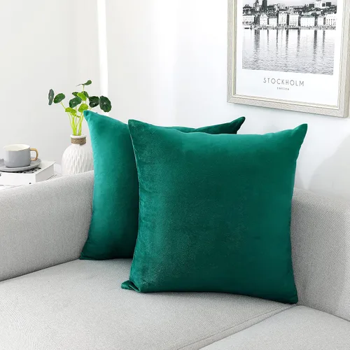 Vista 36 de NiNi ALL - Fundas de almohada decorativas de terciopelo 30x30 cm, paquete de 2 unidades, color azul bebé, suaves para sofá, dormitorio, sala