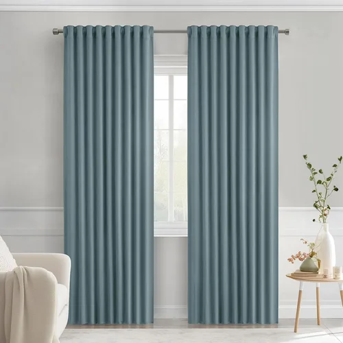 Vista 25 de MIULEE Cortinas opacas con pestaña trasera de 63 pulgadas de largo, juego de 2 paneles para sala de estar, dormitorio, privacidad, bolsillo