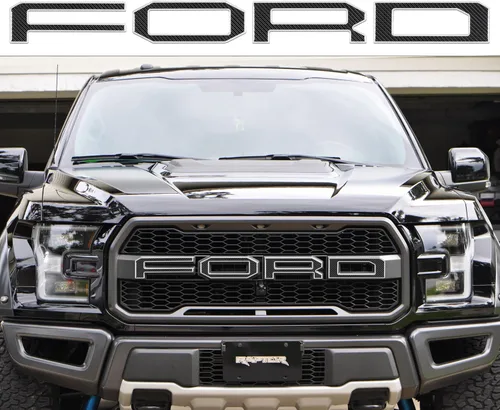 Vista 21 de Superposiciones de letras de rejilla frontal, compatibles con Raptor 2015-2020