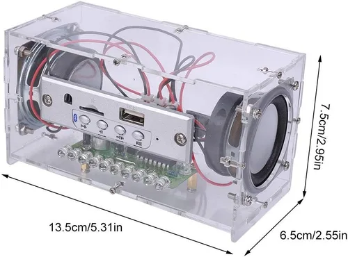 Vista 9 de MiOYOOW Kit de altavoz Bluetooth DIY, mini amplificador estéreo USB, kit de soldadura con luces LED intermitentes, kit de práctica de soldadura
