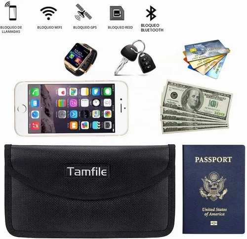 Vista 5 de Tamfile Faraday - Bolsa con cremallera para teléfono, bolsa de protección de señal ignífuga