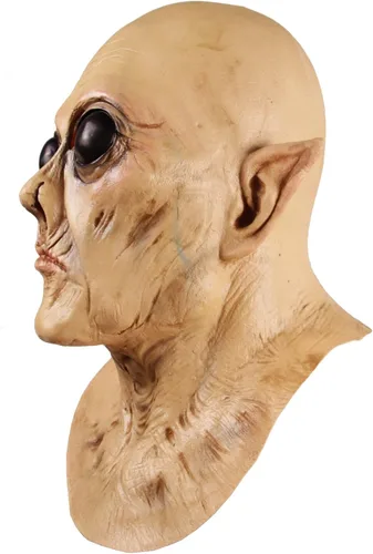 Vista 2 de MOLEZU UFO Alien Mask, Latex Creepy Geezer Mask, Halloween Costume Party Props