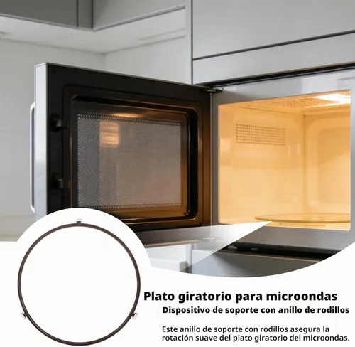 Vista 5 de Anillo de soporte giratorio para horno microondas de 9.5 pulgadas para GE Rodillo de plástico, rueda giratoria para soporte de placa giratoria