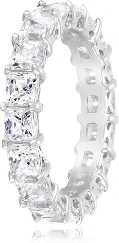 Vista 23 de Amazon Essentials Anillo de plata de ley con corte princesa hecho con circonita cúbica Infinite Elements (anteriormente colección Amazon)