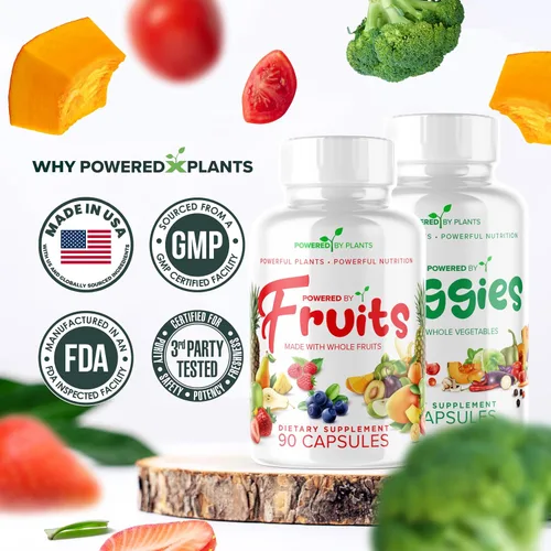 Vista 6 de Suplemento diario de frutas y verduras, 180 cápsulas durante 30 días, superalimento sin OMG y sin gluten con vitaminas naturales, alimentado por