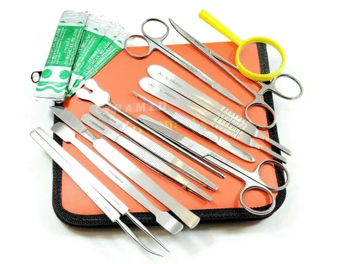 Vista 5 de Juego de 34 piezas de disección de disección para estudiantes de anatomía de laboratorio de biología avanzada con cuchillo de bisturí, mango