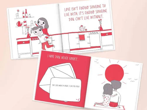 Vista 5 de Libro personalizado para novio, novia, cónyuge, pareja, aniversario Book of Us (tapa dura)