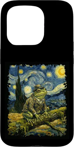 Vista 14 de Vintage Frog Van Gogh Style Starry Night Graphic Case for iPhone 17