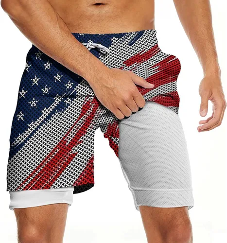 Vista 19 de CHILL·TEK Traje de baño para hombre con forro de compresión de secado rápido 2 en 1, traje de baño para playa