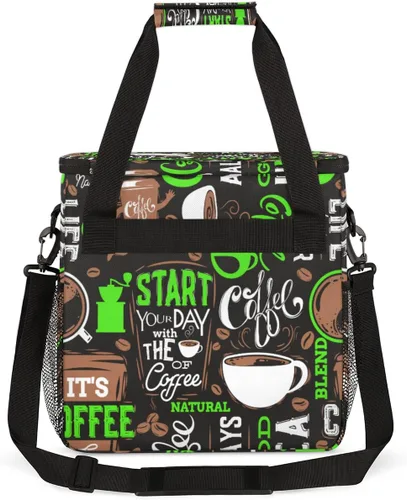 Vista 6 de Green Start Your Day - Bolsa de transporte para cafetera, bolsa de almacenamiento de viaje para cafetera, compatible con K-Mini o K-Mini Plus, b-7