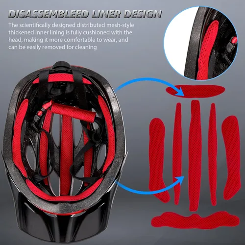 Vista 3 de Bike Helmets for Men - Women Bicycle Helmet Adult - Certified Lightweight Comfort Adjustable Cycling Helmet with Detachable Visor for Mountain Road