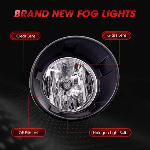 Vista 3 de Reemplazo de montaje de luz antiniebla para Chevy Camaro 2010 2011 2012 2013 con bombillas halógenas y bisel negro (lente transparente)