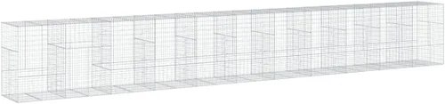 Vista 107 de vidaXL Cesta de gavión con tapa, 39.4 x 19.7 x 39.4 pulgadas, hierro galvanizado rectangular, resistente a la intemperie, montaje sin herramientas