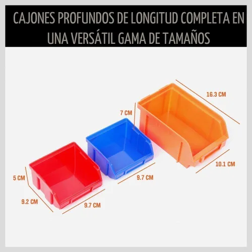 Vista 6 de HORUSDY Contenedores de almacenamiento montados en la pared, estante de 30 piezas, organizador de garaje, herramienta de tienda de plástico