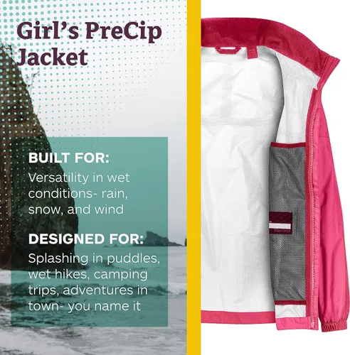 Vista 2 de MARMOT Chaqueta impermeable Precip Eco para niños, 100% reciclada, transpirable, ligera, plegable
