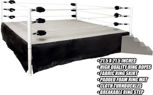 Vista 3 de Juego de jaula de acero y anillo de lucha libre para figuras de acción de lucha libre