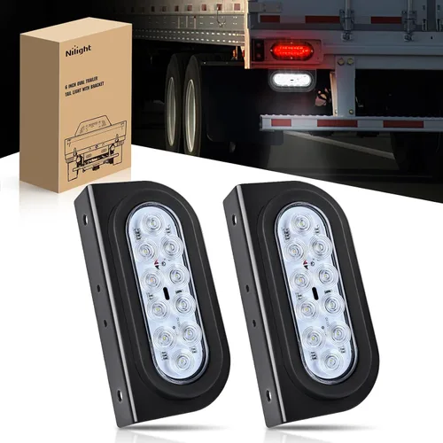 Vista 8 de Nilight Barra de luz trasera para remolque 2 piezas 20 LED luz de freno, luz automotriz, intermitentes, luces de marcha atrás IP65 impermeable
