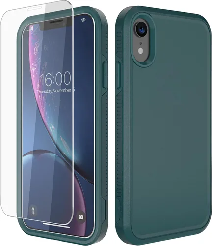 Vista 13 de Diverbox Funda para iPhone XR [Protector de Pantalla de Vidrio Templado] [A Prueba de Golpes] [A Prueba de Caídas] Funda de Teléfono de Protección