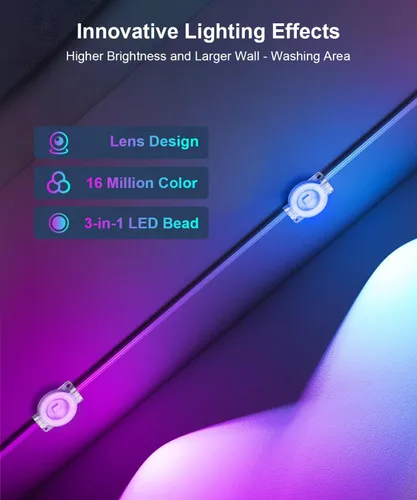 Vista 12 de Fussion Luces permanentes para exteriores de 200 pies para casa, luces LED RGB inteligentes 2025 con control remoto de aplicación, IP67 impermeable
