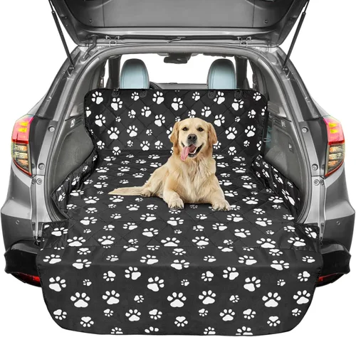 Vista 13 de Forro de carga SUV para perros - Funda para maletero para SUV con protector de solapa para parachoques A-Negro