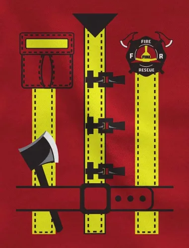 Vista 2 de Camiseta de manga larga para disfraz de bombero de Halloween para niños pequeños