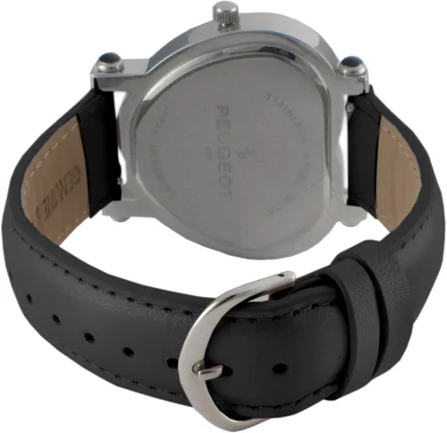 Vista 3 de Peugeot - Reloj de pulsera con forma de corazón para mujer con estuche de cristal y correa de cuero