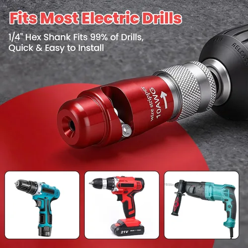 Vista 6 de Kit de pelacables 8 en 1 para taladro eléctrico con conector giratorio, herramienta automática de pelado de cables, pelacables de taladro