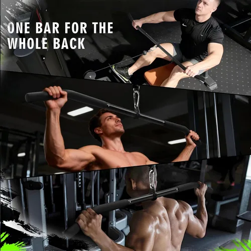 Vista 3 de Cable Machine Attachment Set LAT Pulldown Attachments,Cable Machine Accessories for Home Gym Weight Workout Include LAT Pulldown Bar,Double D Bar